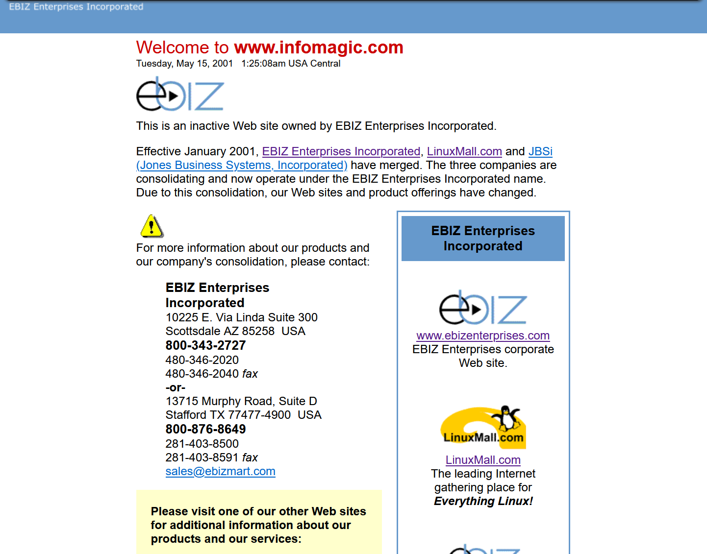 The EBIZ placeholder site