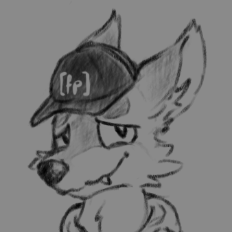 a grayscale drawing of my fursona shyly looking at the camera